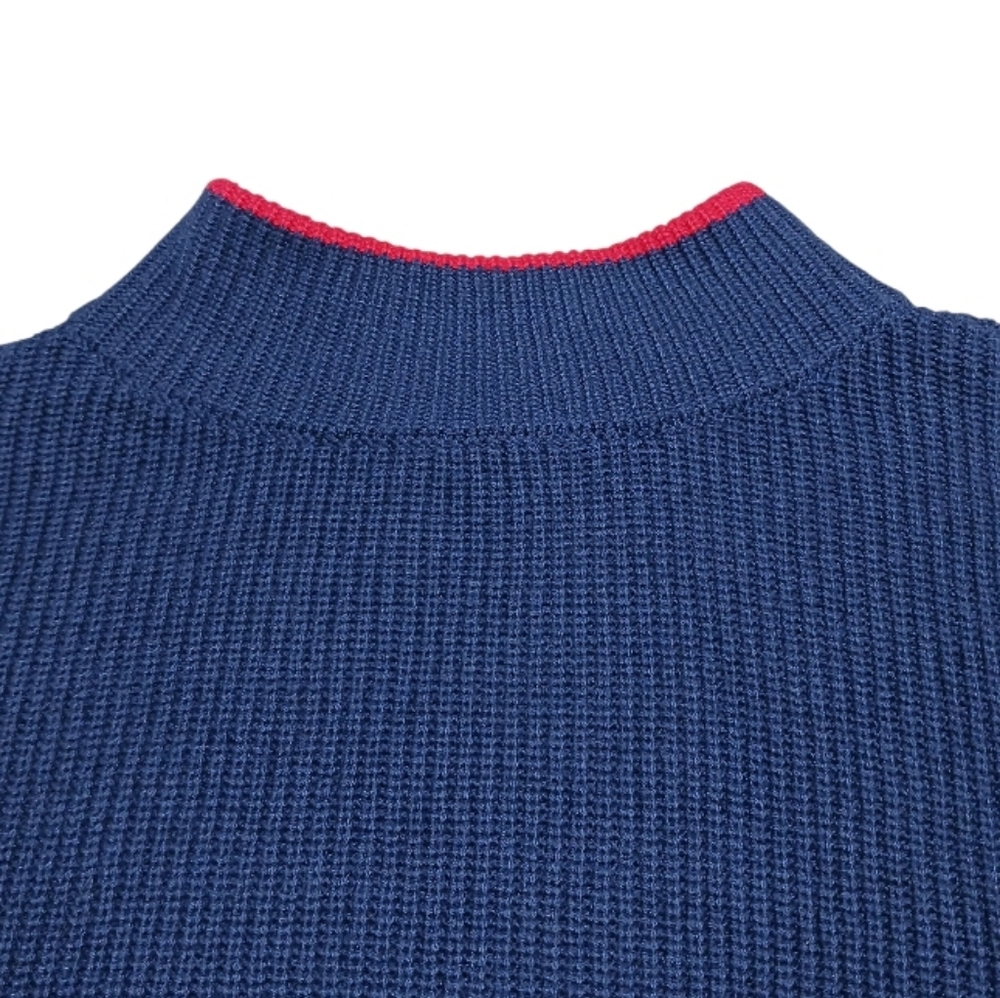 Talbots Layer Look Mock Neck Sweater Woven Hem - Picture 4 of 10